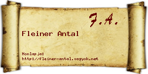 Fleiner Antal névjegykártya